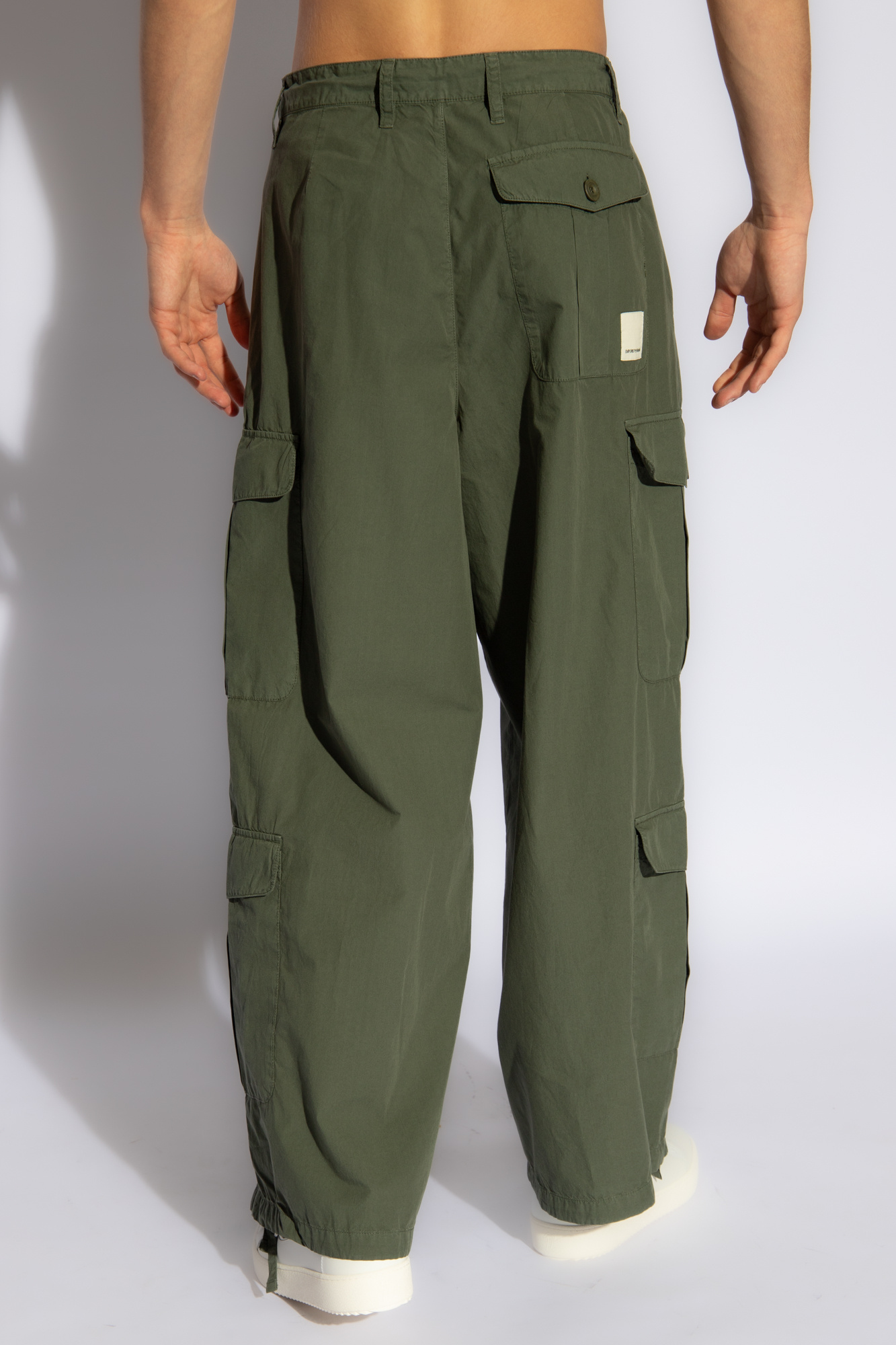 Green Cargo trousers Emporio Armani Palm Angels straight leg track pants Grun SchaferandweinerShops KY